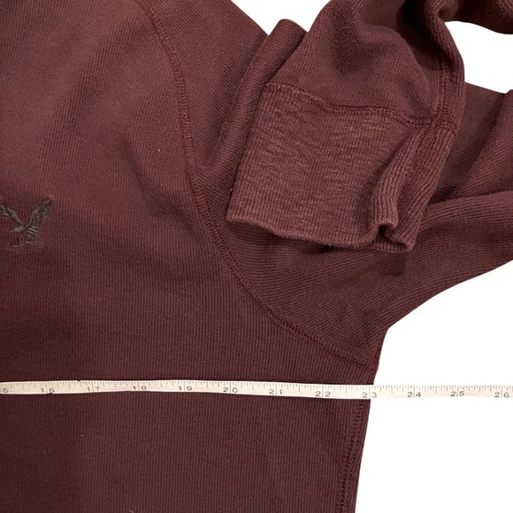 American Eagle Heavyweight Henley Sweater XL Maroon 100% Cotton - Picture 7 of 9